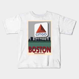 Boston Travel Poster Kids T-Shirt